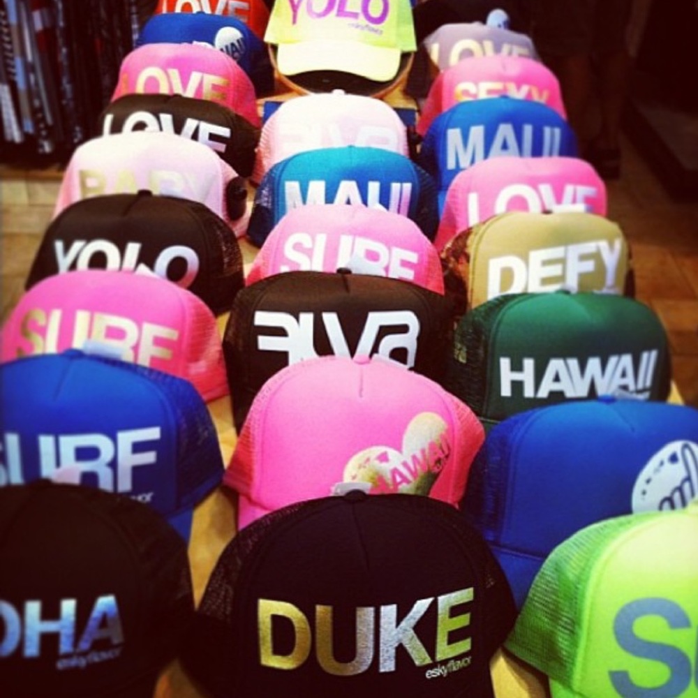 Esky Flavor Surf Beach Pink Gold LOVE Trucker Hat